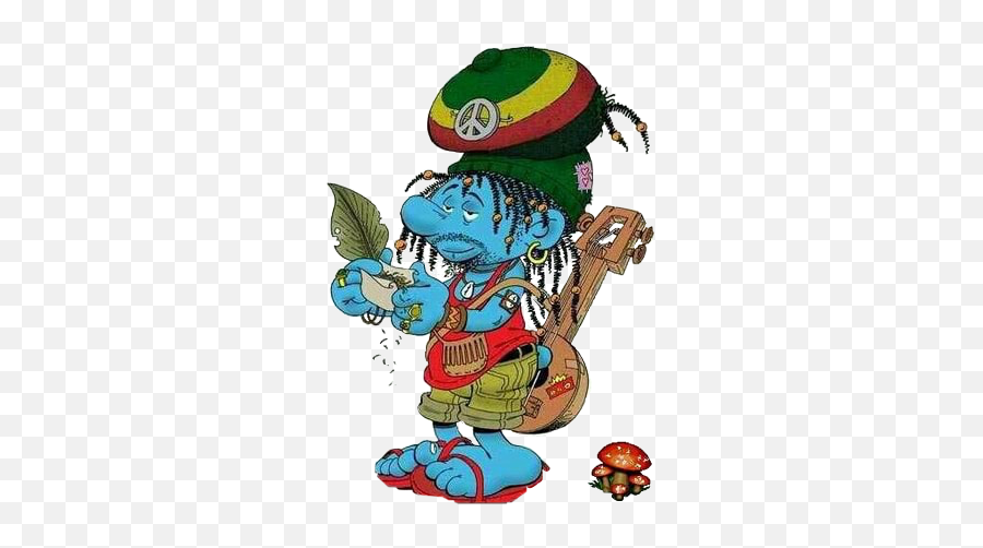 420 Smurf Sticker - Rasta Smurf Emoji,Rastafarian Emoji