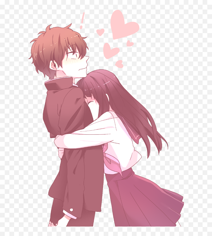 Couple Animecouple Cuddle Hug Hugs - Cute Anime Couple Hug Emoji,Cuddle Emoji