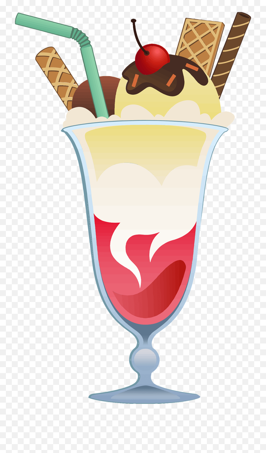 Parfait Dessert Clipart - Milkshake Clipart Emoji,Emoji Ice Cream Sundae