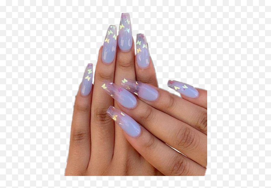 Nails Acrylic Acrylicnails Sticker By Outfitlollove - Polygel Nails Designs Butterfly Emoji,Paint Nails Emoji