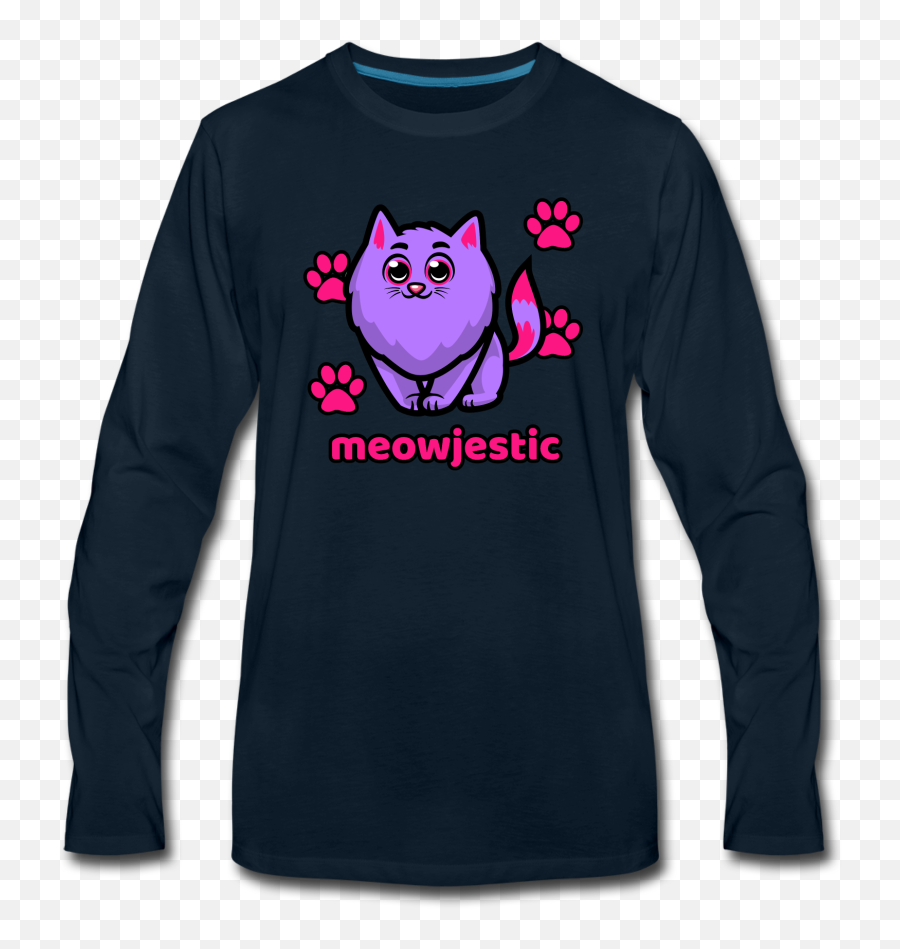 Meowjestic Long Sleeve T - Shirt Menu0027s Long Sleeve Emoji,Coffee Spill Emoticon