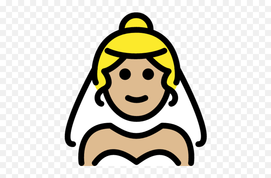 Woman With Veil Medium - Light Skin Tone Emoji Download Emoji,Download Woman Emoji