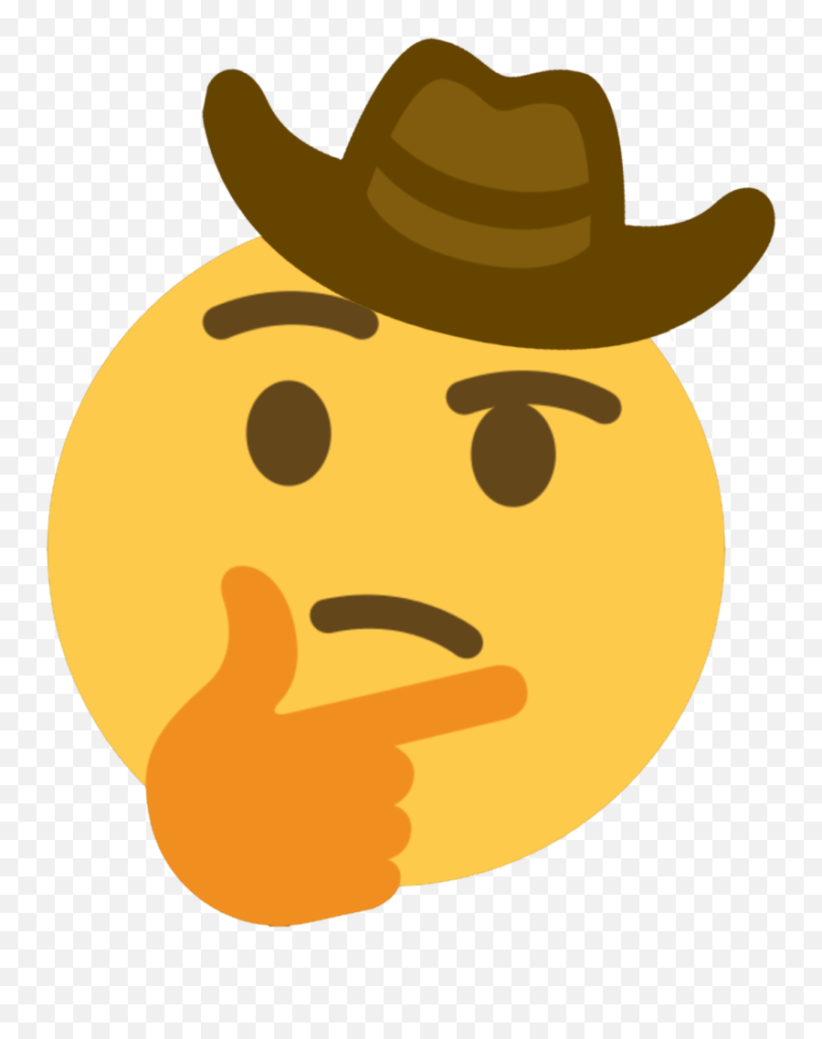 Cowboythink - Discord Emoji Sad Cowboy Emoji Transparent,Think Emoji