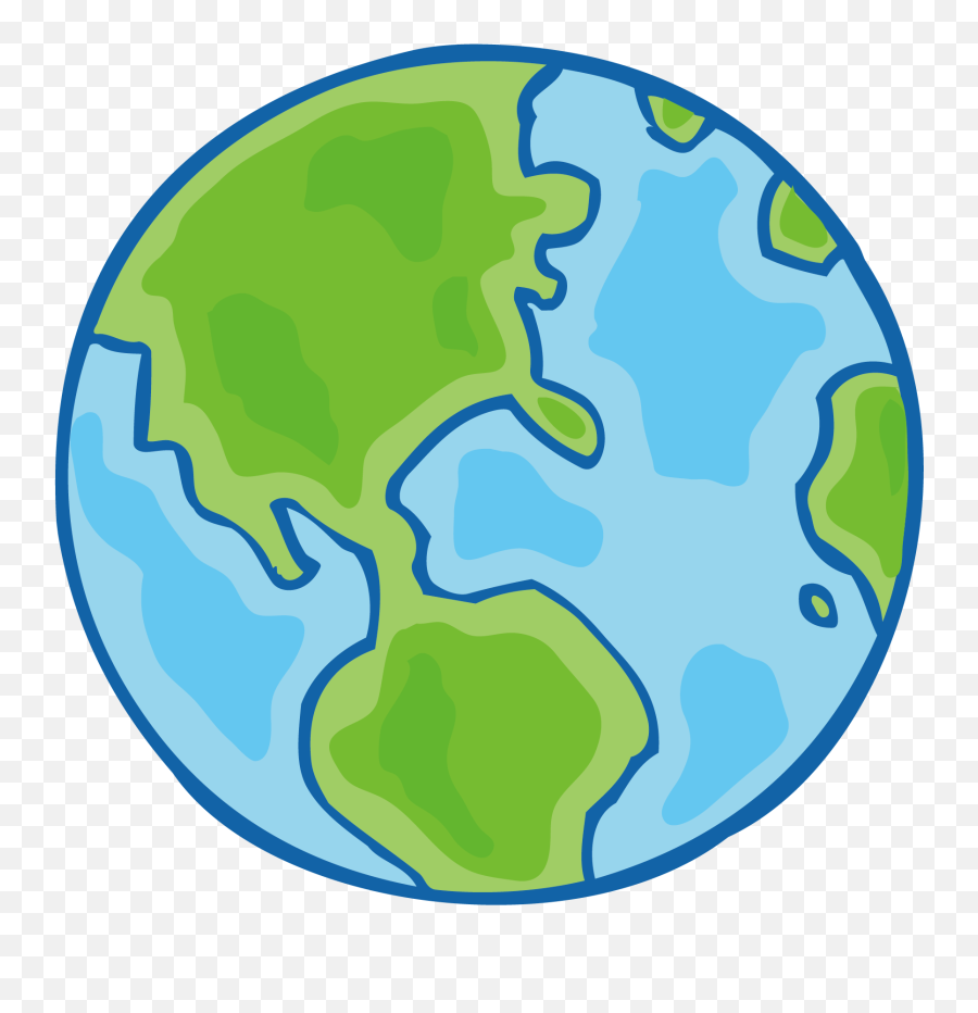Download Earth Drawing Cartoon Free Hd - Vector Earth Cartoon Png Emoji,Leaf Snowflake Bear Earth Emoji