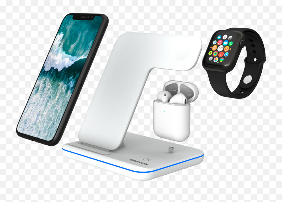 3 - In1 Wireless Charging Station For Gadgets Supporting Qi Canyon 3 In 1 Wireless Charger Emoji,Apple Removes Emojis White Power