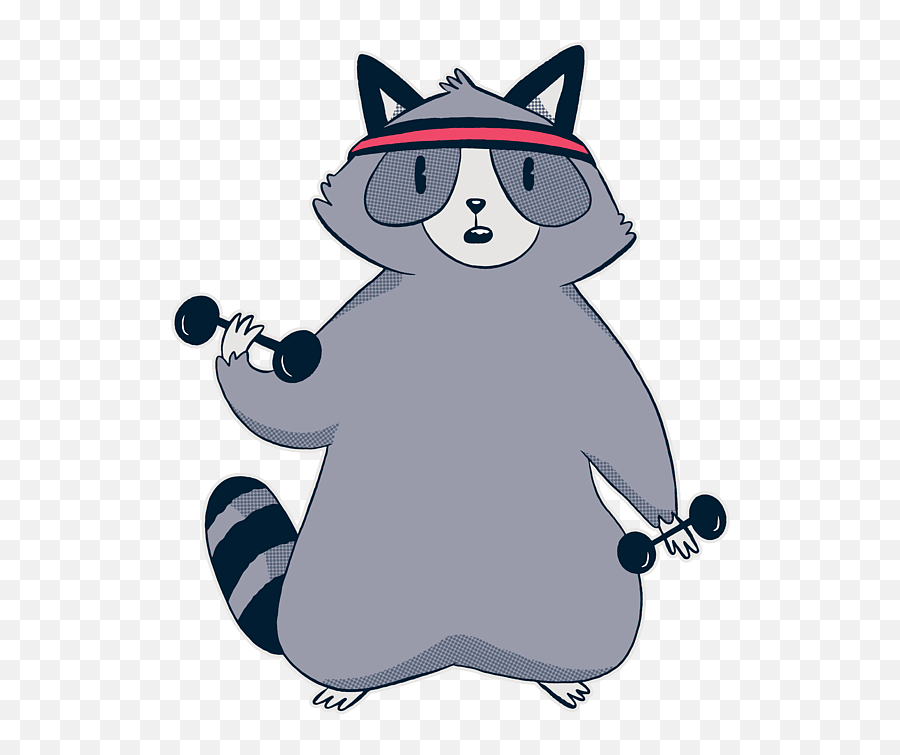 Raccoon - Racoon Working Out At The Gym Beach Towel Emoji,Gymnastics Emoji Transparent Background