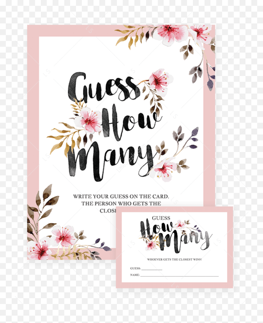 Girl Baby Shower Games Bundle Printable - Floral Emoji,Wedding Emoji Pictionary Free Printable
