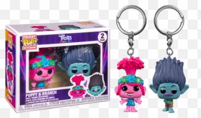 Exclusive Pocket Keychain 2 - Trolls World Tour Keychain Funko Emoji,Trolls Poppy Dvd Emoji Dvd