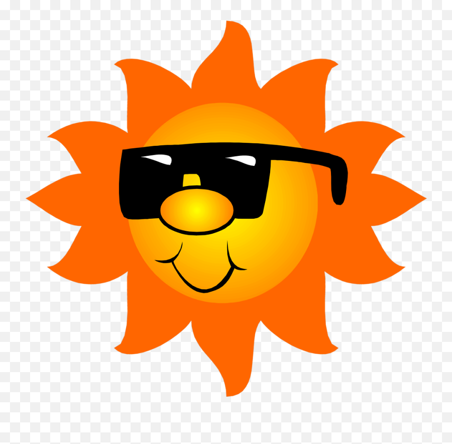 Sun Wearing Sunglasses Free Clip Art - Sun Clip Art Gif Emoji,Emoji Wearing Sunglasses