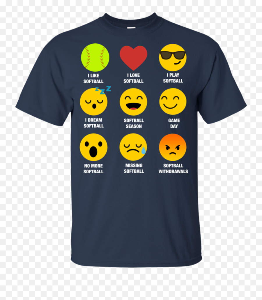 I Love Softball Emoji Emoticon Team - Funny Hiking Tshirts,Missing Emoji Symbol