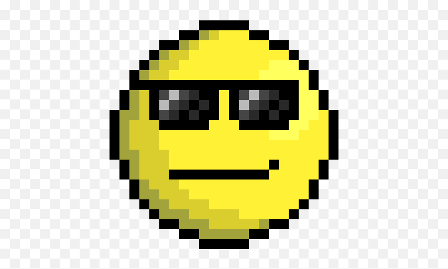 Cool Guy - Smiley Face Pixel Emoji,Cool Guy Emoticon