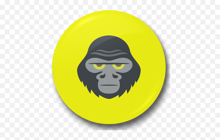 Gorilla Face Badge - Gorilla Emoji,Gorilla Emoji