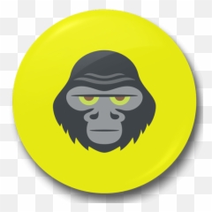 Gorilla Face Badge - Gorilla Emoji,Gorilla Emoji