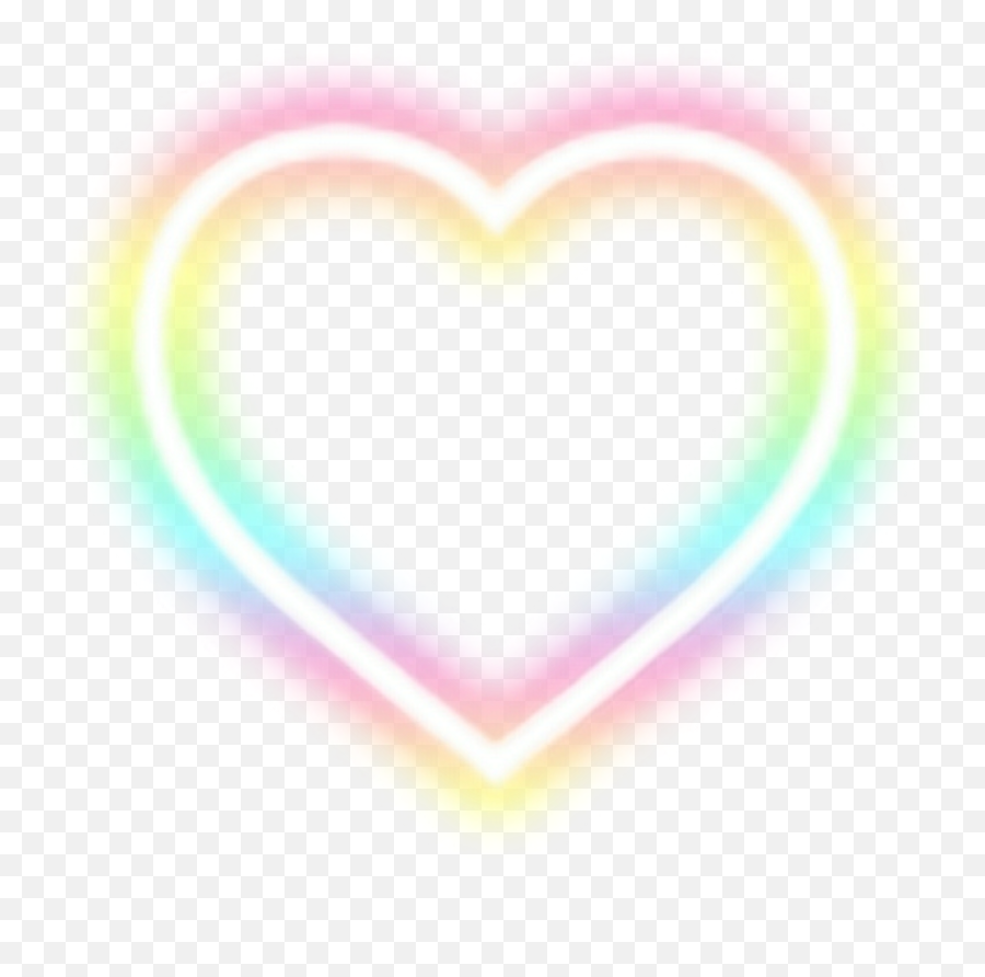 Heart - Rainbow Neon Heart Png Emoji,Corazon Blanco Emoji