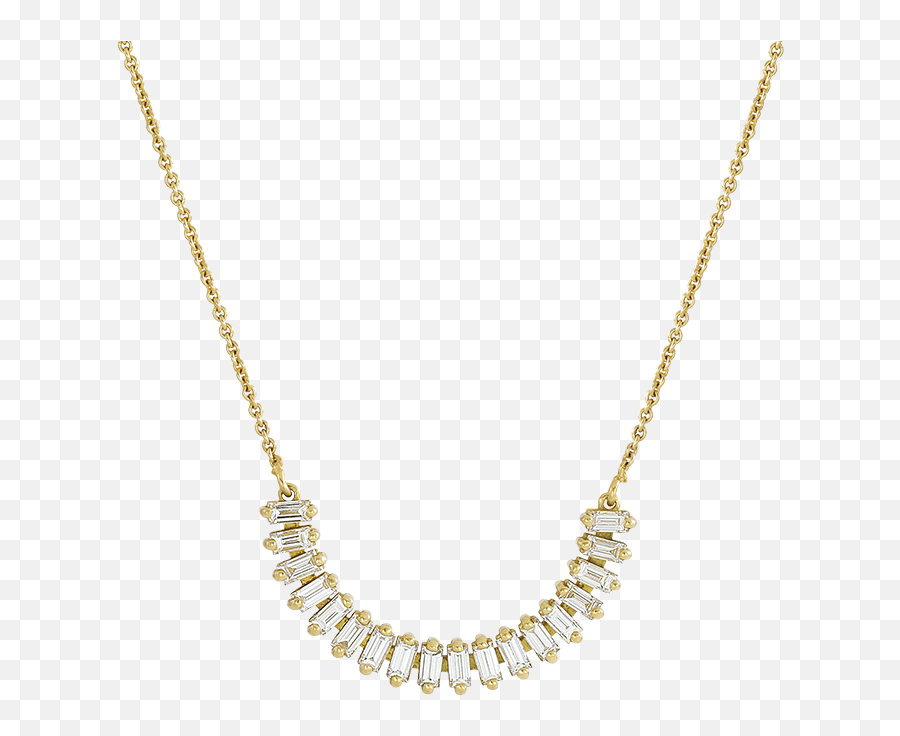 Baguette Diamonds Necklace - Solid Emoji,Yellow Diamond Emotion