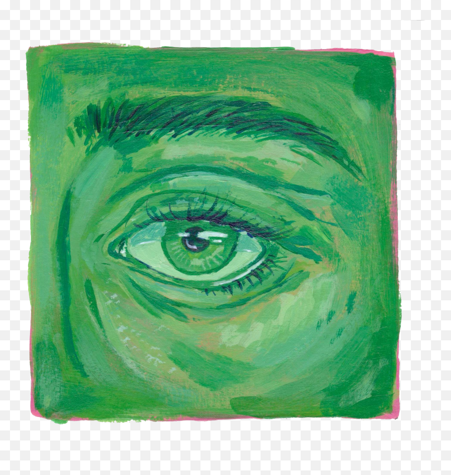 Green Eye Sticker By Casrakell On Redbubble Monochromatic - Green Monochromatic Abstract Painting Emoji,Emotion And Tone In Famous Art Paintings