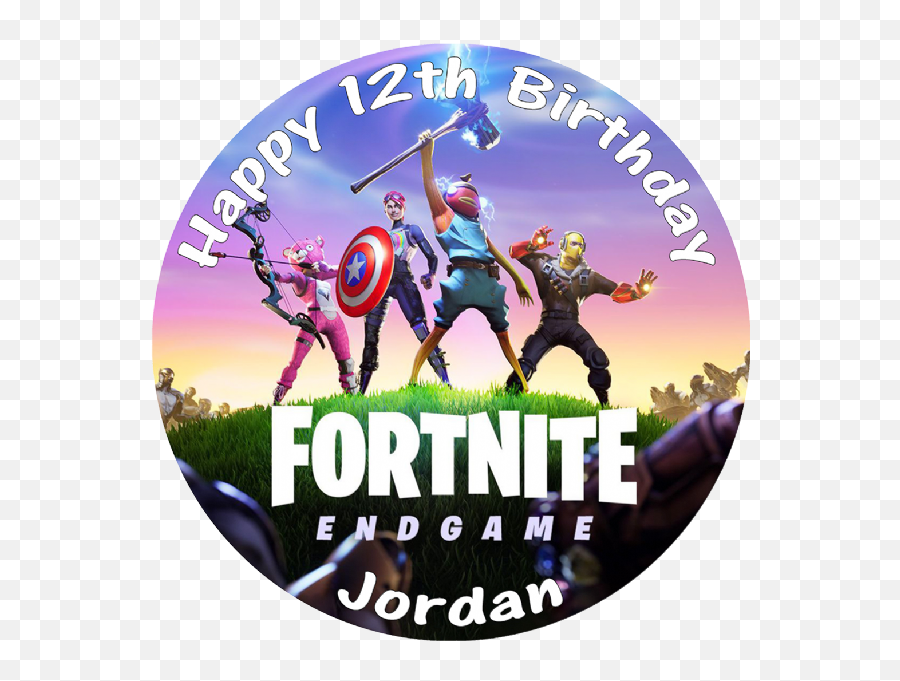 Fortnite Wall Clock Uk Free V Bucks Made By Epic Games - Fortnite Endgame Cake Emoji,Steam Emoticon Art Birthday Cake