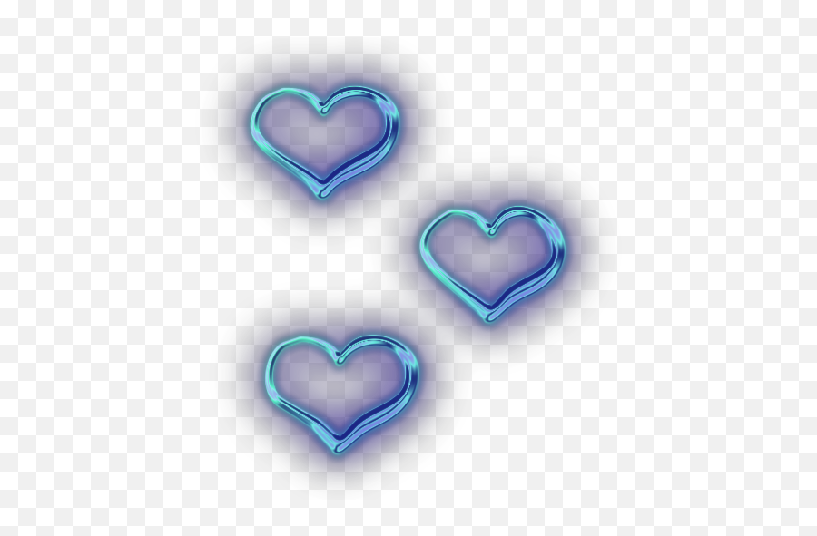 Neon Heart Png Transparent - Neon Blue Hearts Png Emoji,Cora?ao Png Emoji