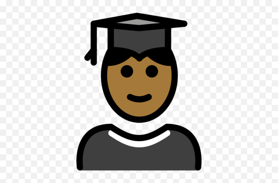 Man Student Medium - Dark Skin Tone Emoji Download For Etudiant Clipart,Gradutuation Cap Emoticon