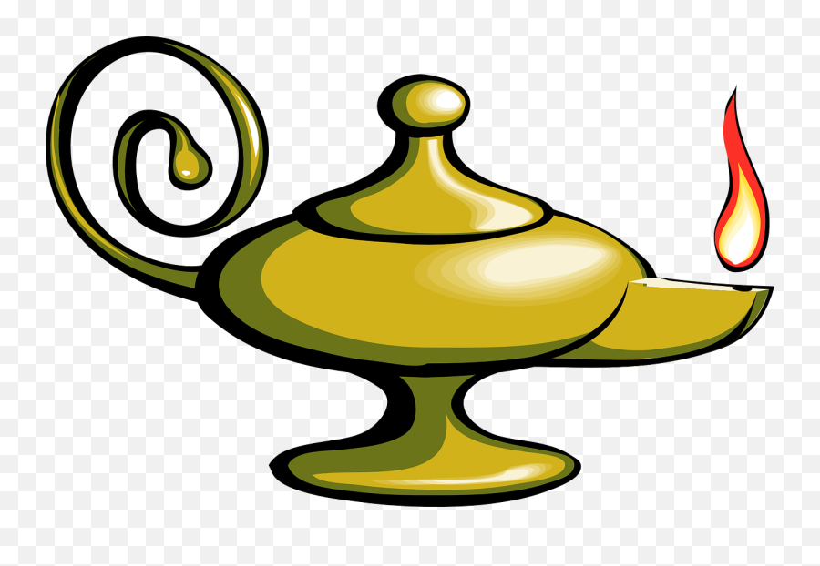 Aladdin Lamp With Flame Clipart - Aladdin Lamp Emoji,Genie Lamp Emoji