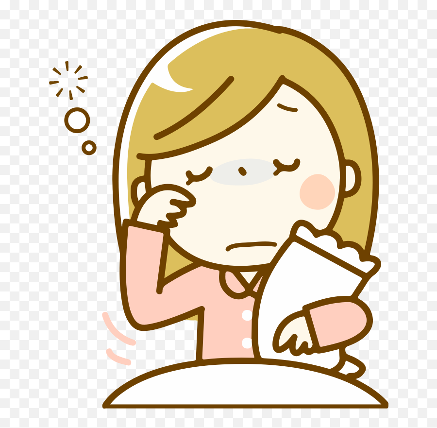 Still Sleepy Clipart - Tired Girl Cartoon Png Emoji,Im Sleepy Emojis