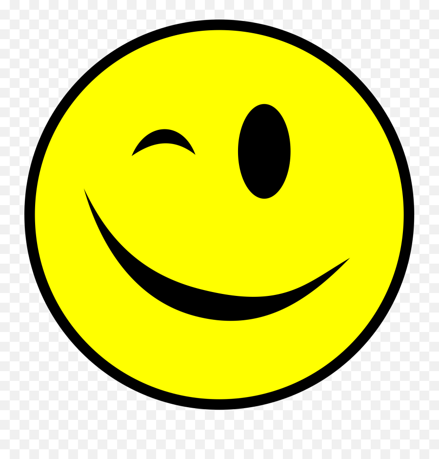 Wink Smiley Yellow - Openclipart Wink Clipart Emoji,Wink Emoticon For Comments
