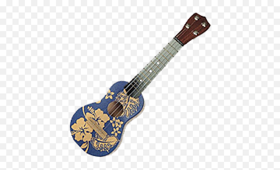 21 Ukulele With Blue Aloha Print Kc - Solid Emoji,Ukulele Anime Emojis