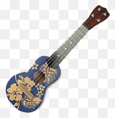 21 Ukulele With Blue Aloha Print Kc - Solid Emoji,Ukulele Anime Emojis