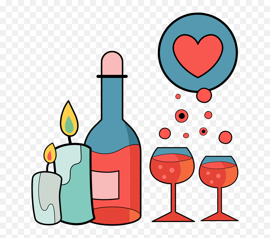 Romantic Love Clipart Illustrations U0026 Images In Png And Svg Emoji,Dci Emoji Wine Glass