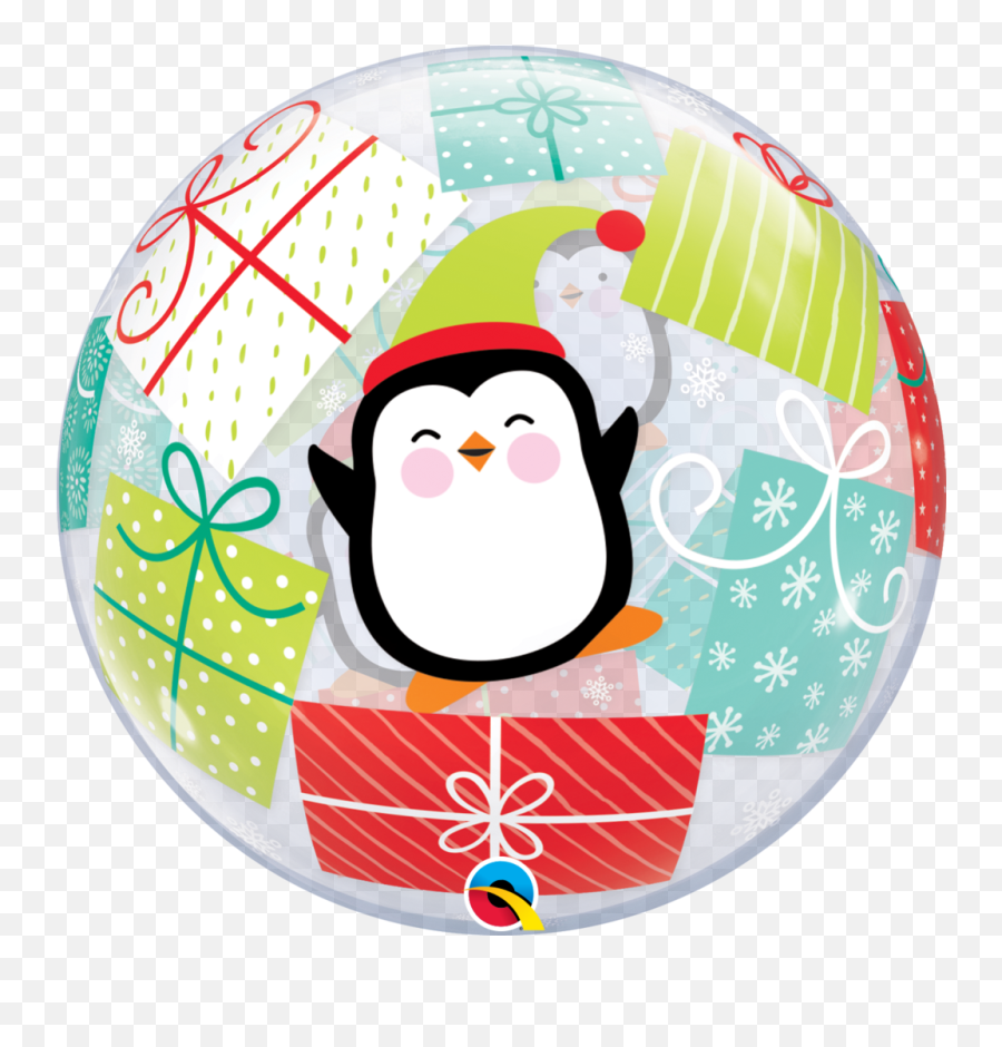 Christmas Penguin Presents Bubbles Balloon - Qualatex 43438 Emoji,Emoji Christmas Presents