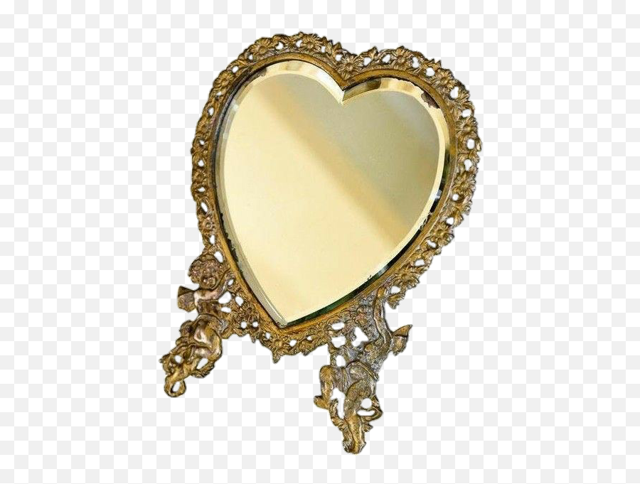 Mirror Golden Heart Sticker By U208au2027u208au208au2027u208a - Portable Network Graphics Emoji,Golden Heart Emoji