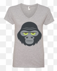 Gorilla Emoji Ladies V - Sandalandala,Gorilla Emoji