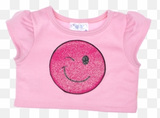 Pink Smiley Face Tee - Smiley Face With Tongue Sticking Emoji,Bear Emoticon