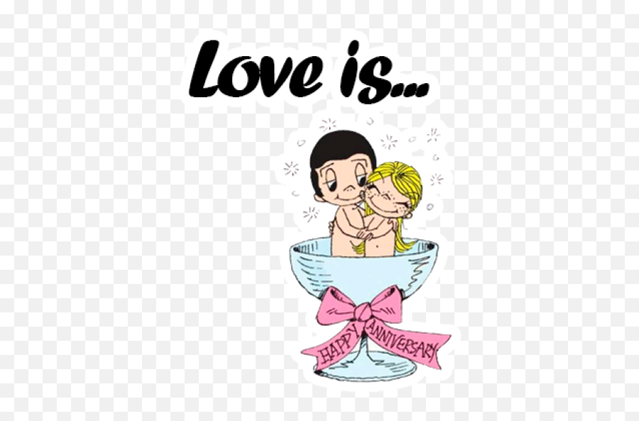 Sticker Maker - Love Is Amor Es Love Is Cartoon Happy Anniversary Emoji,Emojis De Enamorado Whatsapp