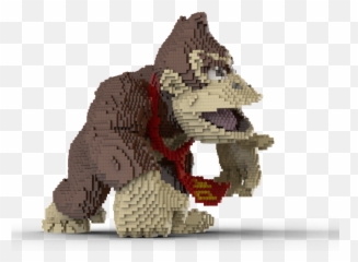Lego Donkey Kong Statue Building - Lego 2d Donkey Kong Emoji,Donkey Kong Emojis