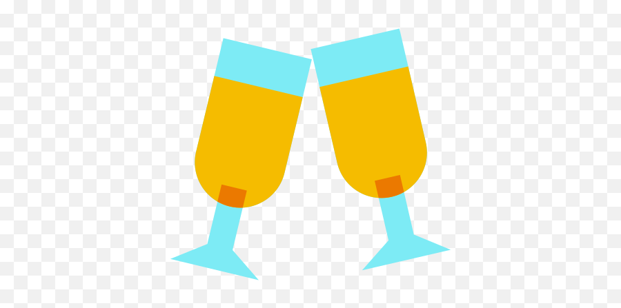 Champagne Icon In Color Glass Style - Champagne Glass Emoji,Two Champagne Bottels Emoji