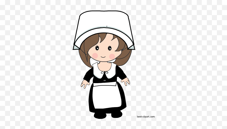 Free Thanksgiving Pilgrims And Native Americanu0027s Clip Art - Girl Pilgrim Clipart Emoji,Happy Thanksgiving Emoji Art