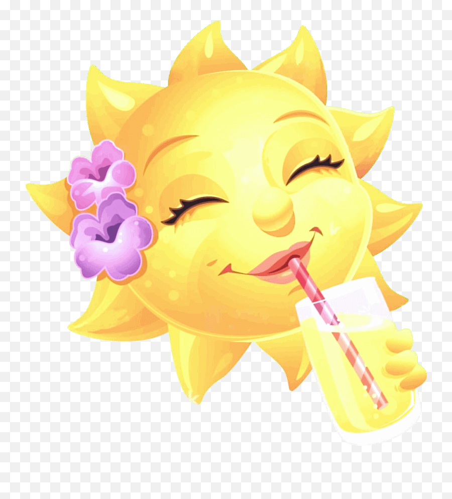 Sonne Mit Drink 03 Emoji Bilder Lustige Emoticons Smiley - Cute Cartoon Sun,Jumbo Emoji Pillows