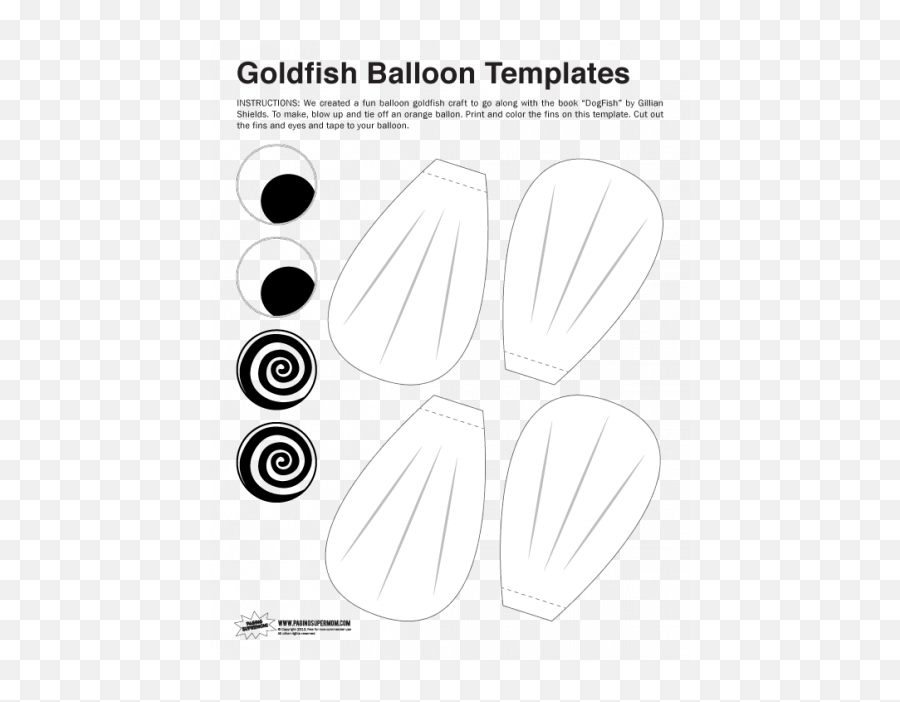 Dogfish Balloon Craft - Fish Balloon Template Full Size Emoji,Fish Eye Emoji