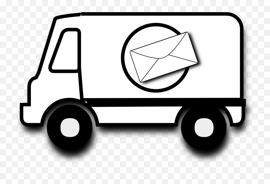 Minivan Clipart Postal Minivan Postal - Mail Truck Clipart Black And White Emoji,Minivan Emoji