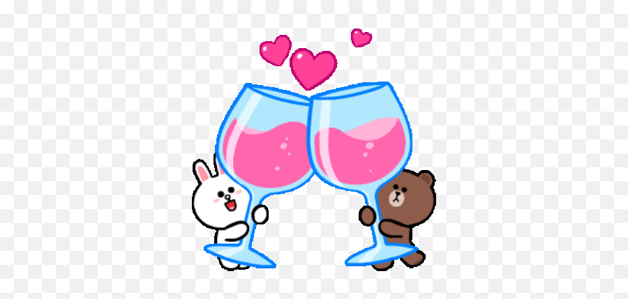 Couple Mushy Stickers - Love Brown And Cony Gif Emoji,Laying Emoji