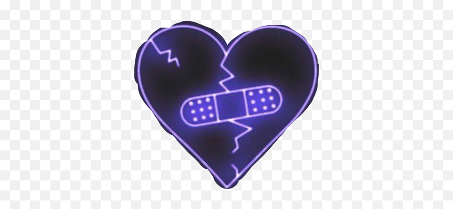 Broken Brokenhearted Heart Ae Sticker By Laurievhs - Imagenes Tumblr Sad Neon Emoji,Bandaged Heart Emoji