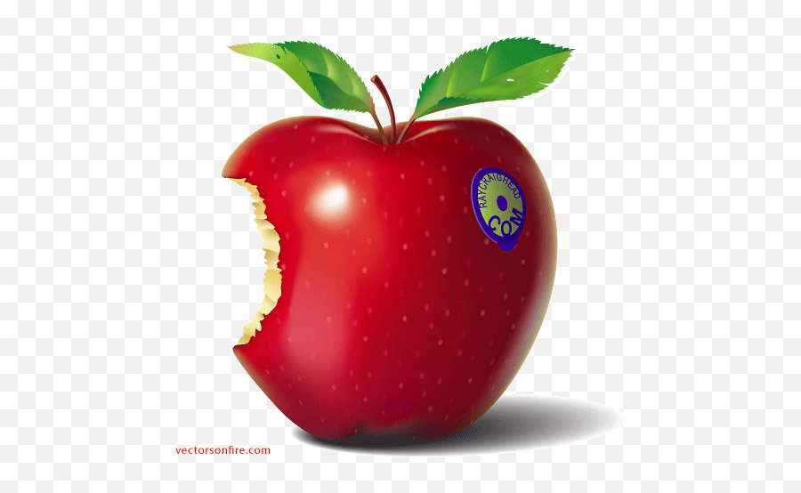 Red Eaten Apple - Bite Taken Apple With Bite Out Emoji,Emoticon Bitten Apple