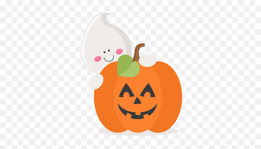 Pumpkin Clipart Ghost Pumpkin Ghost - Cute Happy Halloween Stickers Emoji,Ghost Emoji Pumpkin Carving