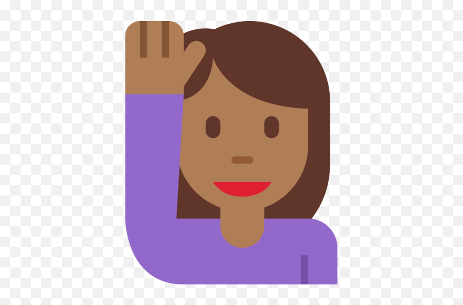 Medium - Raised Hand Emoji Black,Girl Emoji With Hand