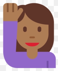 Medium - Raised Hand Emoji Black,Girl Emoji With Hand