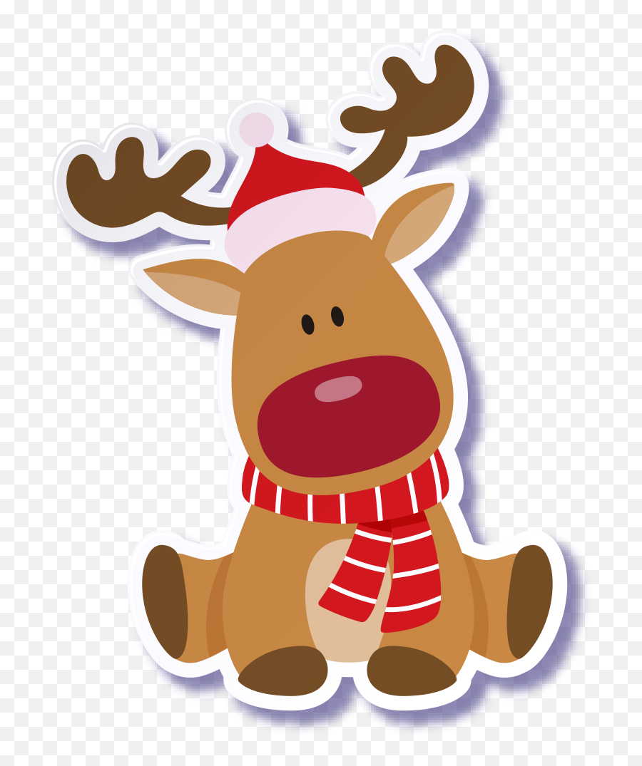 Download Cute Claus Rudolph Dog Reindeer Santa Christmas - Christmas Reindeer Png Emoji,Crying Santa Claus Emoticon