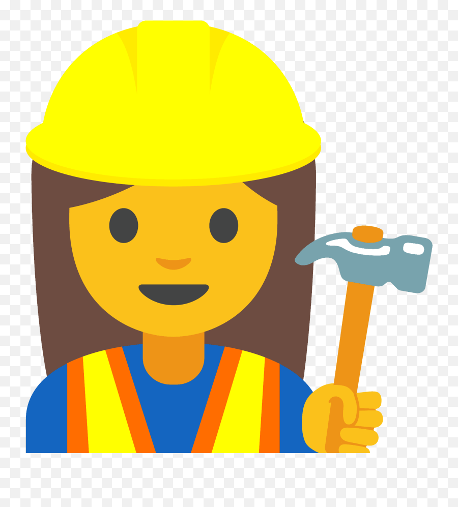 Woman Construction Worker Emoji Clipart Free Download - Clipart Of Construciton Woman,Google Pixel Xl 2 Emojis