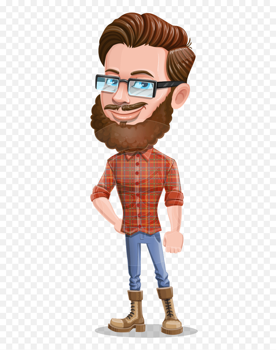 Cartoon Man Dressed As Lumberjack - Cartoon Png Character Emoji,Hipster Backgrounds Emotion
