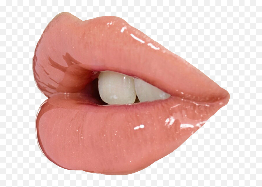 Lips Lip Glossier Gloss Glossy Sticker - Lips Png Emoji,Emoji Lip Gloss